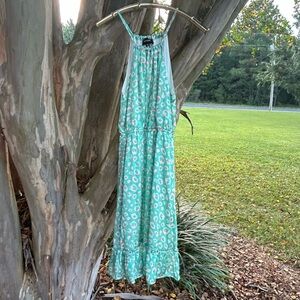 HEYSON Women’s size M Green and White Patterned Halter Dress